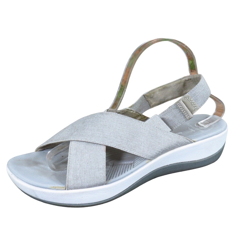 Clarks Arla Kaydin Women Sandal Size 11 Casual‎ Walking Gray Fabric